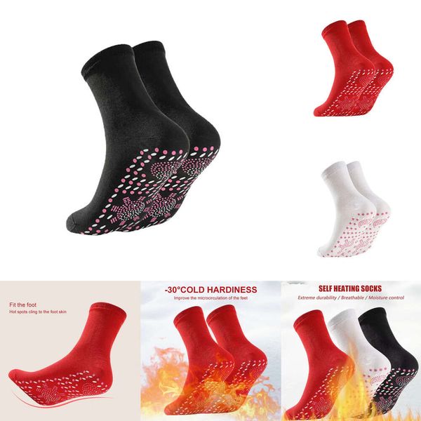 Nouvelles chaussettes de sport chaussettes auto-chauffantes hommes femmes Massage des pieds thérapie magnétique santé chaussettes chauffantes points antidérapants soulager la fatigue équipement chaud d'hiver