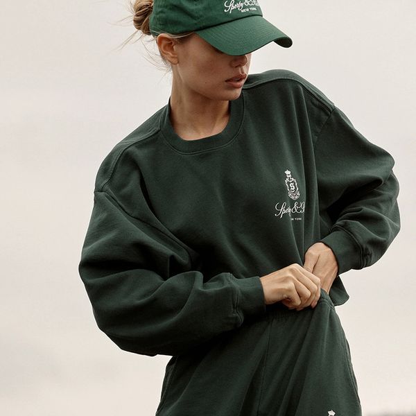 Nueva sudadera deportiva rica de diseñador para mujer, jersey holgado con capucha, sudaderas con capucha, corona clásica, estampado de letras, algodón, verde, ropa de mujer 2024031302