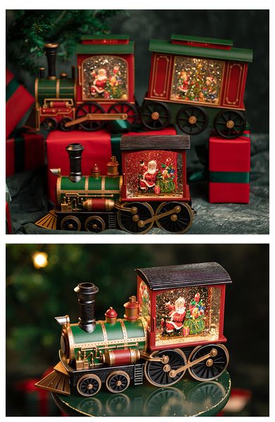 Nouveau spot 2022 boule de cristal de noël boîte d'octave train pick-up voiture garçons et filles décorations de cadeaux de noël 28-49CM