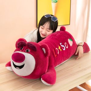 NIEUWE SPOT 60-100cm Cartoon pluche pop net Red Bear schattige aardbeibear kussen pluche speelgoedfree DHL of UPS