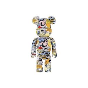 Bearbrick – petit homme volant coloré de 28CM, bloc de bande dessinée, ours de Violence, tendance, jouet de poupée, décoration faite à la main, à la mode, nouveau Spot, 400%