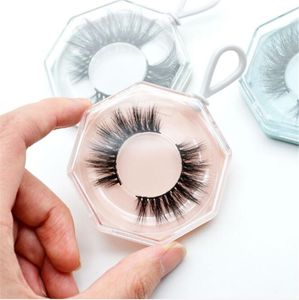 Spot False Eyelash Packaging Box Creative Acrylique Polygon Keychain Eye lash Case 3 couleurs yeux maquillage outils de beauté bateau libre 10