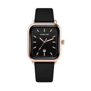 Nouveau spot Internet Celebrity Silicone Watch Wholesale Factory for Women's Watchs, vendant directement des montres de calendrier carré pour les femmes avec une valeur esthétique élevée
