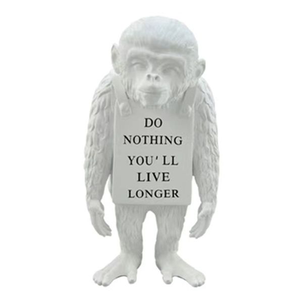Nuevo lugar, tendencia Simple, Banksy, muñeco con nombre conjunto, escultura de gorila, signo de mono, adorno hecho a mano de 25-36CM
