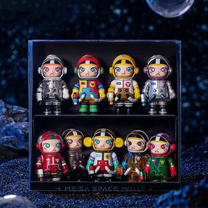 Nouveau Spot SPACE MOLLY Anniversary Blind Box MEGA Collection Series 100% Astronaute POPMART Bubble Mat Space 7.6CM