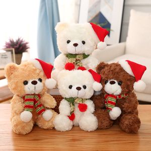 Nieuwe plek groothandel schattig pluche kerst sjaal teddybeer pop kerstcadeau pluche kerst herten speelgoed nu gratis ups of dhl