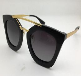 Nouvelles lunettes de soleil SPR 09Q Lunettes de soleil Italie Luxury Vintage Retro Style Popular Metal Frame Gold Middle Eyewear pour les femmes Come avec CAS8553387