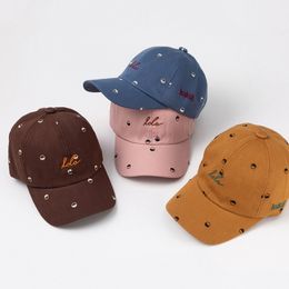 Lindo estampado de letras bebé sombrero suave algodón niños niño ajustable gorras de béisbol niños niñas sombreros niños Snapback Hip-Hop sombrero de sol s64