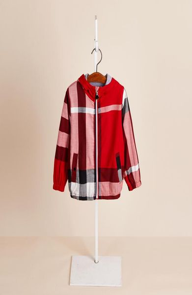 Nouveau printemps et automne coréen enfants 039 Vêtements pour garçons et filles Plaid à couche courte zipper Cardigan chanda enfant childre3929326