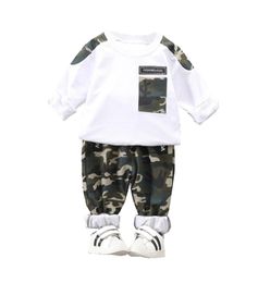 Nieuwe lente herfst baby meisje kleding kinderen jongens katoen sport t shirt broek 2pcssets kinderen mode kostuum peuter tracksuits1539463