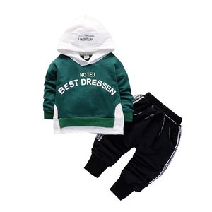 Nieuwe lente herfst baby meisje kleding kinderen jongens katoen hoodies broek 2 stks / set peuter mode kleding baby kinderen trainingspakken 201031