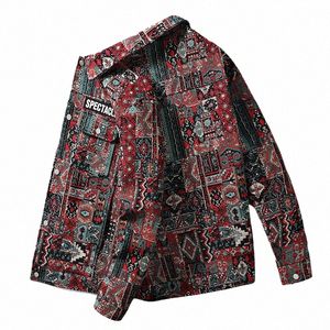 Nouveau printemps automne décontracté col rabattu vestes vêtements d'extérieur pour hommes style ethnique manteau de fesses jeunesse streetwear surdimensionné hauts vêtements p4cQ #