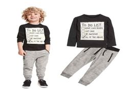 Nieuwe Lente Herfst Katoen Casual Kids Jongenskleding Sets Baby Boy Kleding Lange T-shirt Broek 2 Stuks Pakken Voor 37T Jongens Kleding Y20057720190