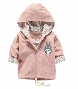 Nieuwe lente herfst Girls Wind Breakher Coat Baby Kids Totoro Hooded Outwear Cartoon Baby Kids Jassen Jas Kinderkleding 2010162955336