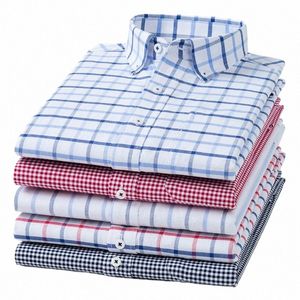 Nouveau Printemps Automne Haute Qualité Cott Hommes Chemises Busin Casual Butt Revers Lg Chemise À Manches Respirant Oxford Travail Chemise L8fU #