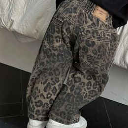 NIEUWE Spring Boys Leopard Patroon Baby Western Jeans 2024 Leisure Children's Pants L2405