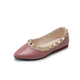 Nouveau printemps filles été sans lacet enfants Rivets chaussures plates mode princesse chaussures habillées talon bas tout match