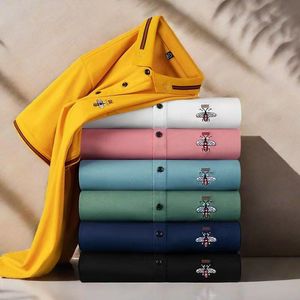 NUEVA Spring Luxury Italian Men's Diseñador de camisetas Polo Bordado High Street Bee Impresión Ropa para hombres Polo de la marca para hombres S-4XL