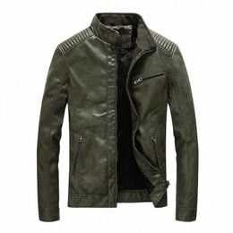 Vestes de printemps en cuir pour hommes, col montant pour moto, manteau décontracté Slim Fit, vêtements d'extérieur, livraison directe, ABZ174 T88L #