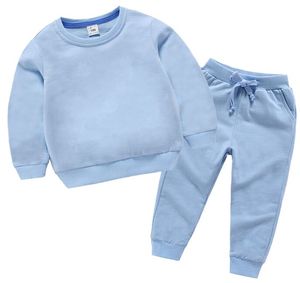 Nieuwe lente nieuwe peuter babymeisjes kleren set lange mouw sweatshirt broek 2pcs jongens sportpak meisjes outfits merk logo print