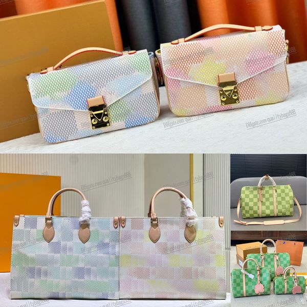 Nouveau printemps été designer fourre-tout femmes sac à carreaux sacs à bandoulière de luxe vert rose fourre-tout gm mm sacs à main de mode dame lettre sacs à main d'embrayage