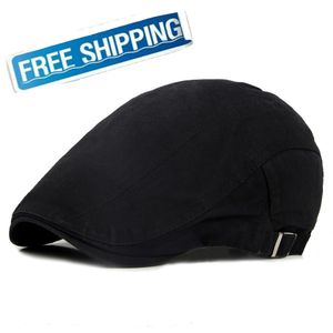 Nouveau printemps été chapeaux de soleil pour hommes classique Western gavroche casquettes coton mélange béret casquettes bord plat réglable hommes bérets casquette