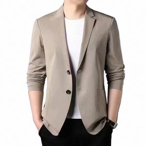 Nouveau Printemps Été Mince Blazers Hommes Busin Casual Couleur Unie Fi Style Manteau Léger Slim Fit Veste Mâle M-5XL t0oL #