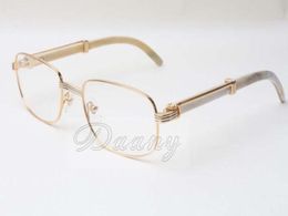 Nouvelles lunettes carrées Lunettes de haut-parleur blanc naturel 7381148 Les lunettes pour hommes et femmes peuvent être équipées de lentilles de myopie Taille de lunettes 59630062