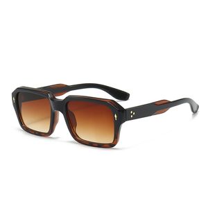 Nouvelles lunettes de soleil carrées pour hommes tendance Rice Nail personnalité protection solaire lunettes de soleil lunettes dégradées de rue 2024 Europe et États-Unis lunettes carrées nuances