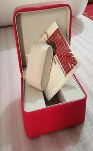 Nieuw vierkant rood voor om ega -dozen Bekijk boekje en papieren in Engelse horloges box origineel binnenste buitenste heren polsWatch7185977
