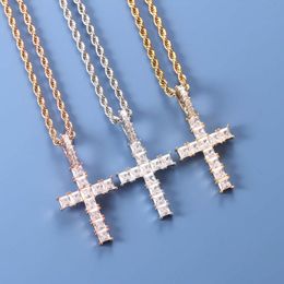 Nieuwe vierkante zirkoon hanger gepersonaliseerde kruisketting sieraden