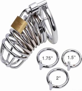Free shipping - New Stainless Steel Cage Male Device Cock Cage Belt Bondage Sm Sex Toys for Men Penis Device9557668