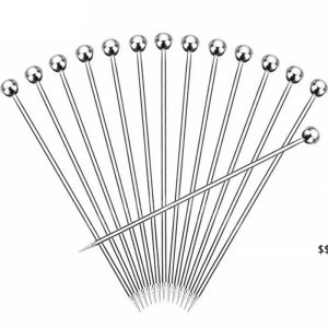 Nieuwe Rvs Cocktail Picks Fruit Tandenstokers Martini Glas Picks Dessert Vorken Sticks Mengen Roerder Groothandel 0728