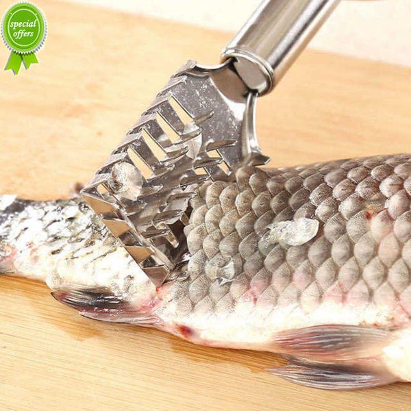 Nouveau rabot à poisson en acier inoxydable Gadgets de cuisine brosse à tuer le poisson en acier inoxydable et grattoir à écailles accessoires de cuisine