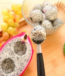 Nieuwe roestvrijstalen fruit Ball schep Doubleend Melon Baller Ice Cream Dessert Sorbet Scoops Keukenaccessoires Kookgereedschap G44490101