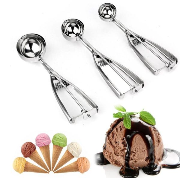 Nueva cuchara para helado de acero inoxidable para comida, cuchara para crema, venta al por mayor BH8606