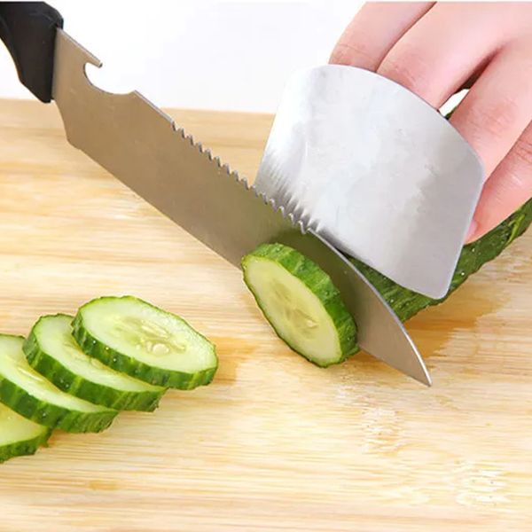 Nueva herramienta de cocina de acero inoxidable, Protector de mano para dedos, cuchillo para cortar rebanadas, cubierta protectora, protector de mano para cortar verduras