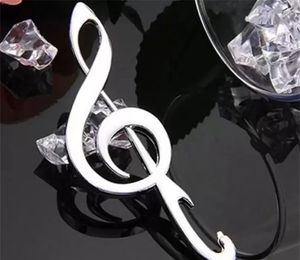 Nieuwe roestvrijstalen opener Creative Music Note flesopener Silver Corkscrew Wedding Gunsten Gift Party Kitchen Tool Opp Tag