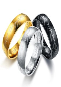 Nouvelle puissance en acier inoxydable le seigneur d'un anneau amoureux des femmes hommes bijoux de mode entièrement drop2458226