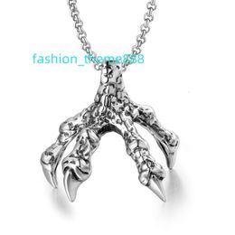 Pendentif punk en acier inoxydable, collier griffe de dragon, bijoux cadeau de mariage pour couple, nouvelle collection