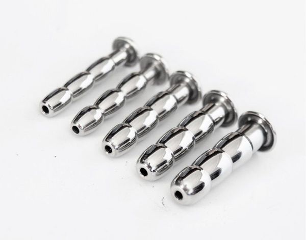 Acero inoxidable Dilatadores uretrales Hole Structure Penis Plug Big 5 Tamaño Kit # R45