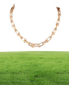 Nieuwe roestvrij staal 14k goud groothandel paperclip ketting pave steen aangepaste ketting voor vrouwen sieraden6175305