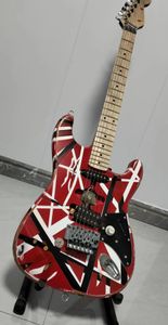 Guitarra eléctrica Heavy Relic, guitarra estilo Red Frank 5150 Black White Stripes Floyd Rose Eddie Van Halen Evh