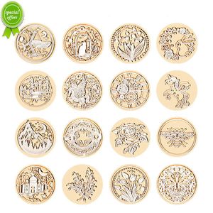 Nouveau étoile Sky Lotus Rose Pattern Wax Seal Stamp Retro Scellant tampon de cire Remplacer la tête Fleurs Feuille Décorer Cadeau