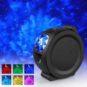Stary Sky Projector LED Nebula Cloud Night Light Ocean zwaaien Licht 360 graden rotatie Nachtverlichtingslamp voor kinderen Geschenken 201028