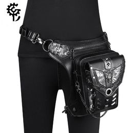 Nieuwe Steampunk Dames Crossbody Bag Skull Chain Outdoorsy Biker Fanny Pack Male hiphop rock