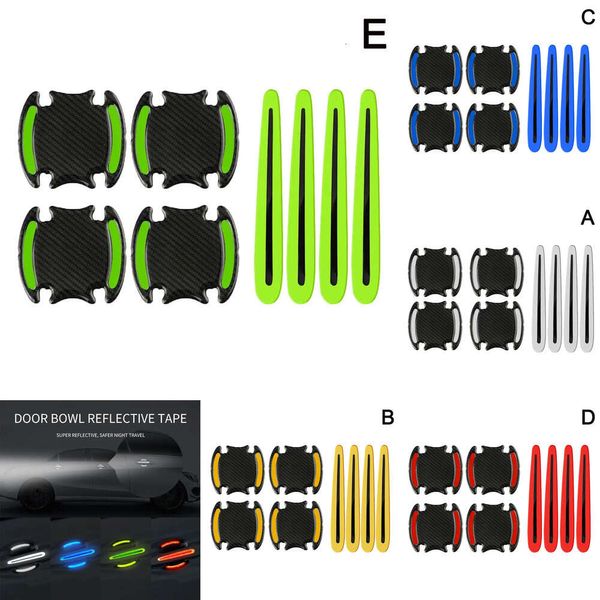 Autocollants anti-rayures pour poignée de porte de voiture, nouveaux autocollants, Protection de sécurité, accessoires automobiles réfléchissants, autocollants d'avertissement N8e1