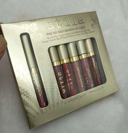 Nouveau Stila rester toute la journée étincelle toute la nuit rouge à lèvres liquide Kit de vacances 6 pièces ensemble de brillant à lèvres drop4529359