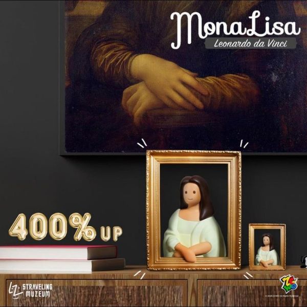 Nouveau stock véritable ZCWO Mona Lisa quotidien 400% Monalisa 26cm mignon cadeau de mode décoration de la maison