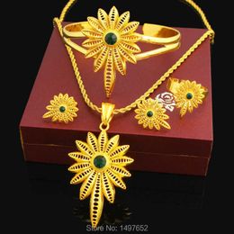 Nuevos conjuntos de joyas etíopes de piedra de Color dorado de 24 quilates para mujeres y niñas, conjunto de joyas etíopes/eritreas/africanas/árabes H1022